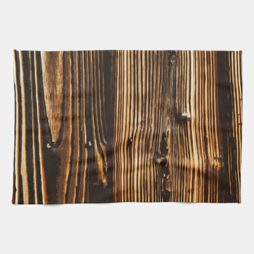 Rich Dark Wood Grain Kitchen Towel