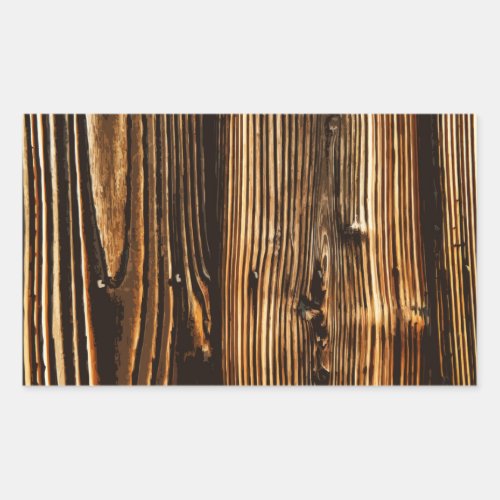 Rich Dark Wood Grain Rectangular Sticker