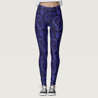 Rich Deep Purple Paisley Women's Leggings