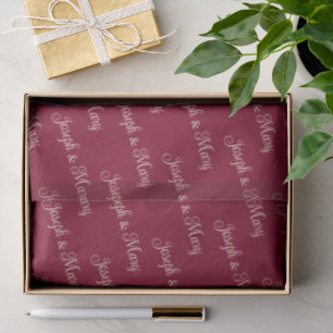 Rich Elegant Burgundy & Luxurious Champagne Script Tissue Paper