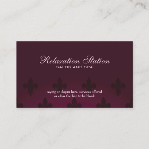Rich elegant fleurdelis salon spa business card