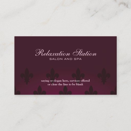 Customizable Rich elegant fleurdelis salon spa business card