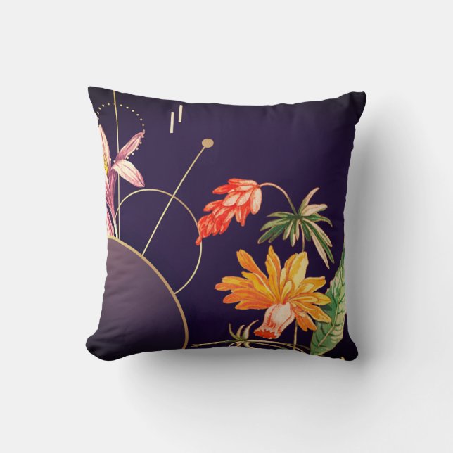Rich Elegant Floral Design Abstract Backdrop Throw Pillow (Front)