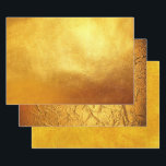 Rich Elegant Luxurious Christmas Gold Faux Foil Wrapping Paper Sheets<br><div class="desc">This paper is pure over the top luxury! Imagine it with a rich black ribbon or maybe traditional deep red... WOW - your present will be a showstopper! And if one gold is good three different golds is 10x better - chuckle. PLEASE NOTE: This piece of art is not 'real'...</div>