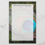 Rich, Elegant Peacock Feather Photograph Stationery