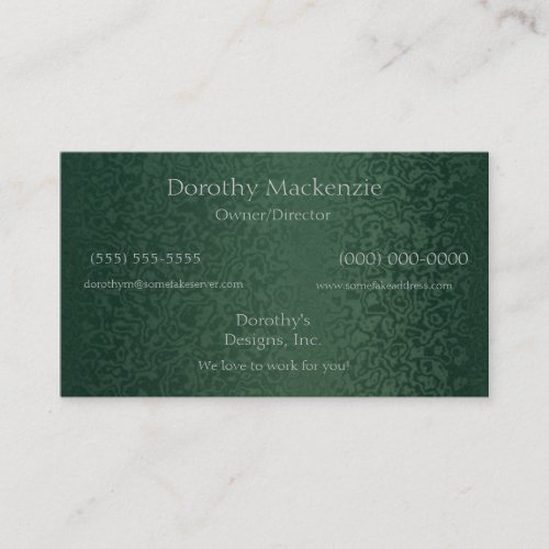 Rich Emerald Green Business Cards