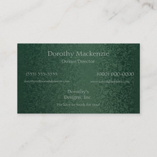 Customizable Rich Emerald Green Business Cards