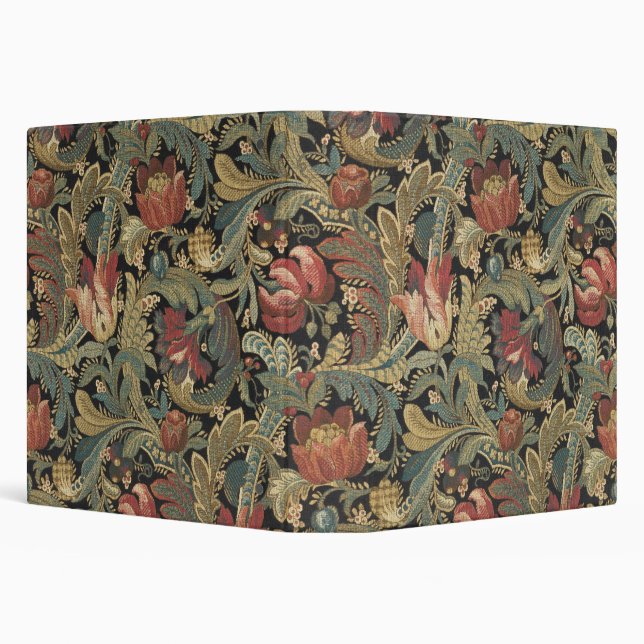 Rich Floral Tapestry Brocade Antique Classic 3 Ring Binder (Background)