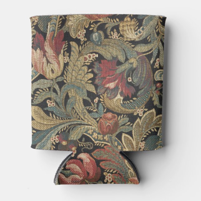 Rich Floral Tapestry Brocade Antique Classic Can Cooler (Front)