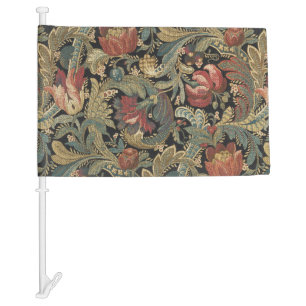 Rich Floral Tapestry Brocade Antique Classic Car Flag