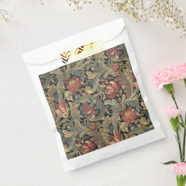Rich Floral Tapestry Brocade Antique Classic Favor Bag (Sealed)