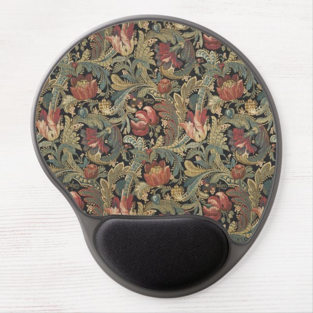Rich Floral Tapestry Brocade Antique Classic Gel Mouse Pad (Front)