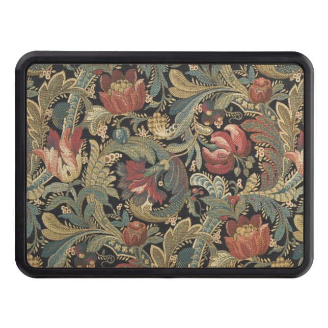 Rich Floral Tapestry Brocade Antique Classic Hitch Cover (Front)