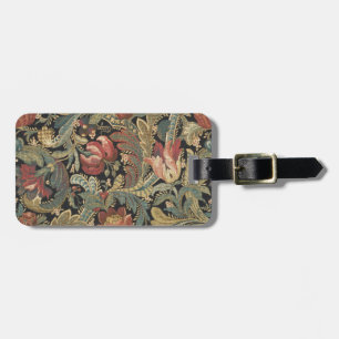 Rich Floral Tapestry Brocade Antique Classic Luggage Tag
