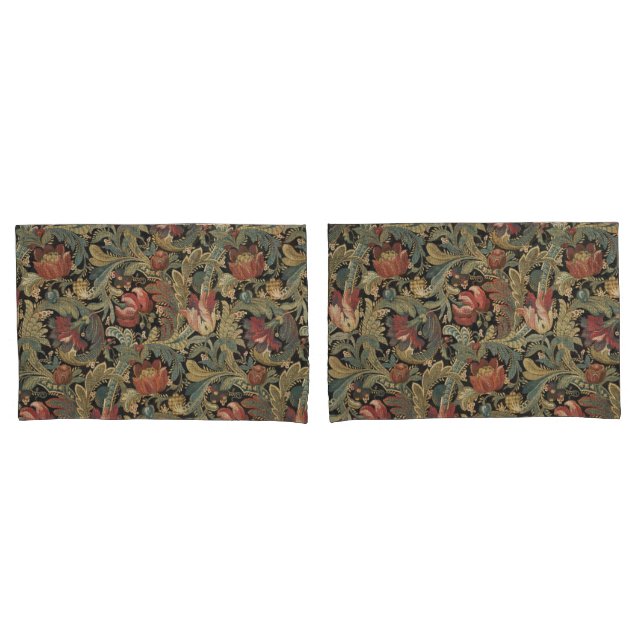 Rich Floral Tapestry Brocade Antique Classic Pillow Case (Front-Set)