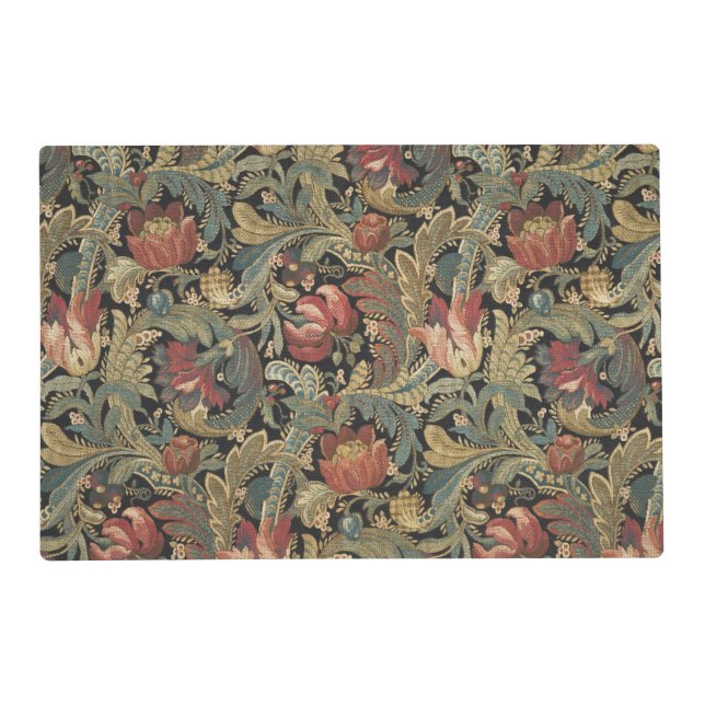 Rich Floral Tapestry Brocade Antique Classic Placemat (Front)