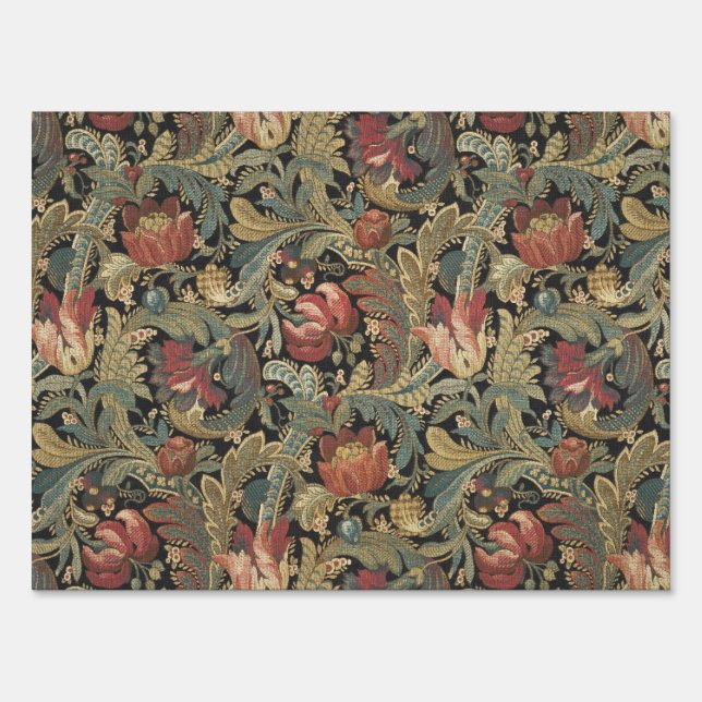 Rich Floral Tapestry Brocade Antique Classic Sign (Front)