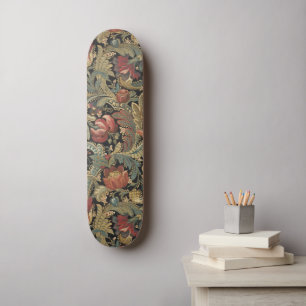 Rich Floral Tapestry Brocade Antique Classic Skateboard