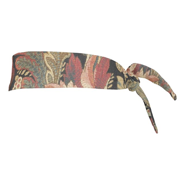 Rich Floral Tapestry Brocade Antique Classic Tie Headband (Rotate 90)