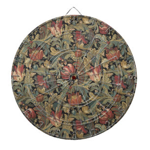 Rich Floral Tapestry Brocade Antique Victorian Dart Board