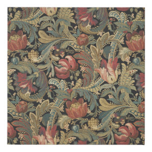 Rich Floral Tapestry Brocade Antique Victorian Faux Canvas Print