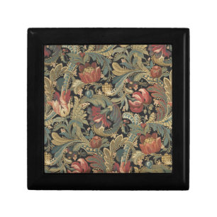 Rich Floral Tapestry Brocade Antique Victorian Gift Box