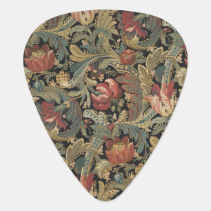 Rich Floral Tapestry Brocade Antique Victorian Guitar Pick