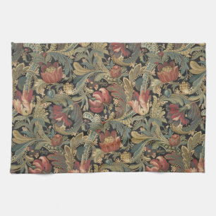 Rich Floral Tapestry Brocade Antique Victorian Kitchen Towel