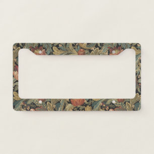 Rich Floral Tapestry Brocade Antique Victorian License Plate Frame