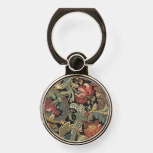 Rich Floral Tapestry Brocade Antique Victorian Phone Ring Stand