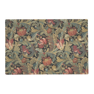Rich Floral Tapestry Brocade Antique Victorian Placemat