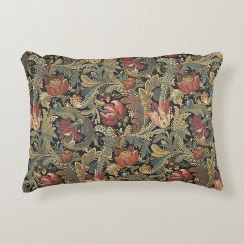 Rich Floral Tapestry Brocade Damask Accent Pillow