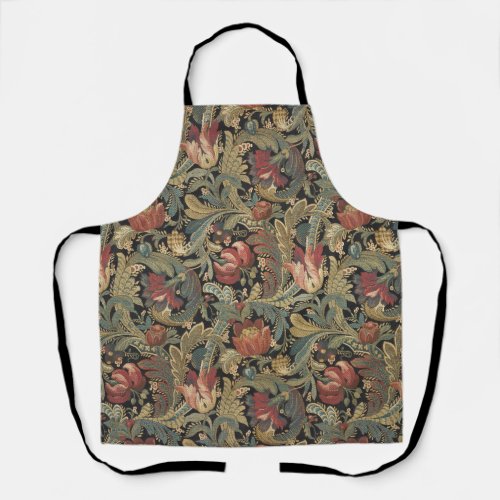 Rich Floral Tapestry Brocade Damask Apron