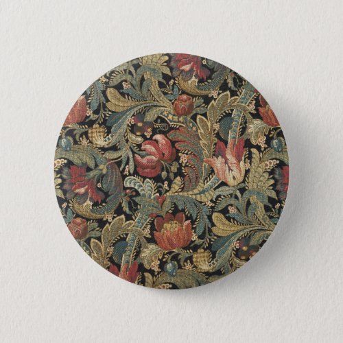 Rich Floral Tapestry Brocade Damask Button