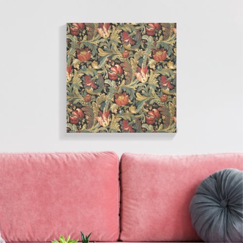 Rich Floral Tapestry Brocade Damask Canvas Print