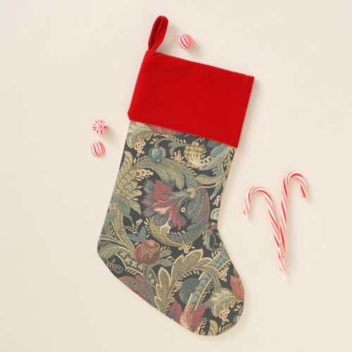 Rich Floral Tapestry Brocade Damask Christmas Stocking