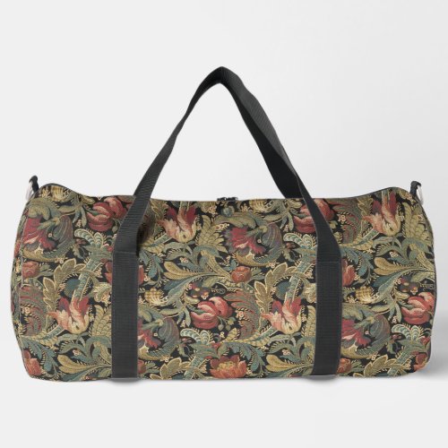 Rich Floral Tapestry Brocade Damask Duffle Bag