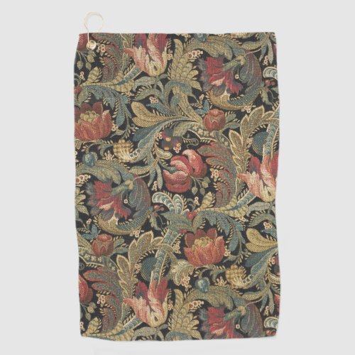 Rich Floral Tapestry Brocade Damask Golf Towel