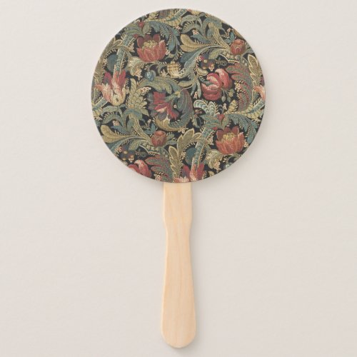 Rich Floral Tapestry Brocade Damask Hand Fan