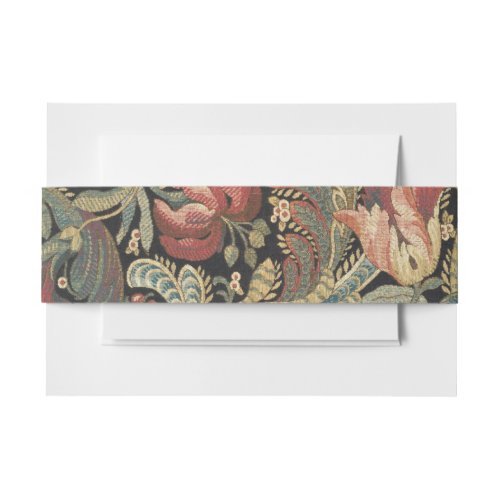 Rich Floral Tapestry Brocade Damask Invitation Belly Band