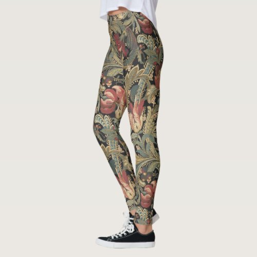 Rich Floral Tapestry Brocade Damask Leggings