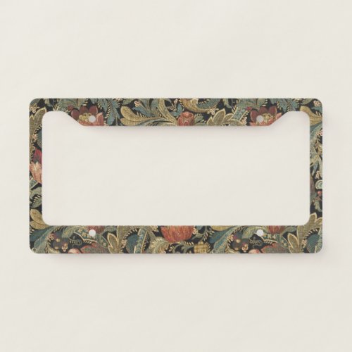 Rich Floral Tapestry Brocade Damask License Plate Frame