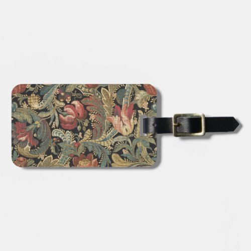 Rich Floral Tapestry Brocade Damask Luggage Tag