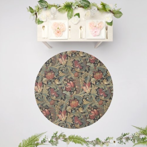 Rich Floral Tapestry Brocade Damask Outdoor Rug