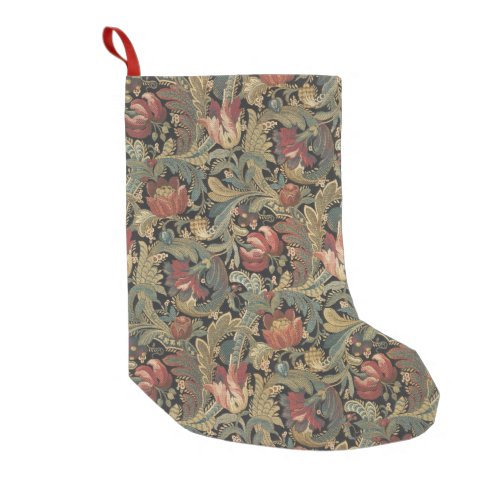 Rich Floral Tapestry Brocade Damask Small Christmas Stocking