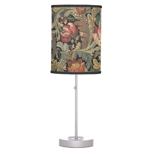 Rich Floral Tapestry Brocade Damask Table Lamp