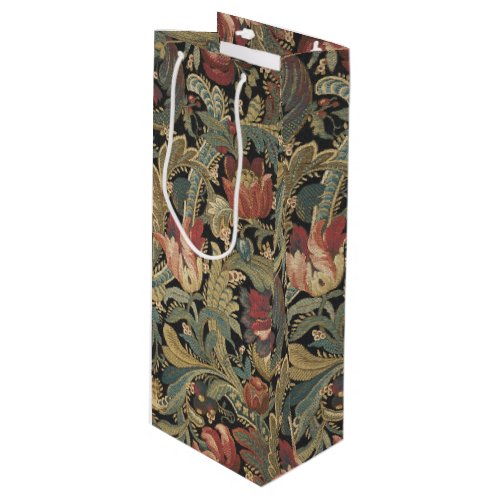 Rich Floral Tapestry Brocade Damask Wine Gift Bag