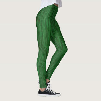 Rich Forest Green Woodgrain Elegant Leggings