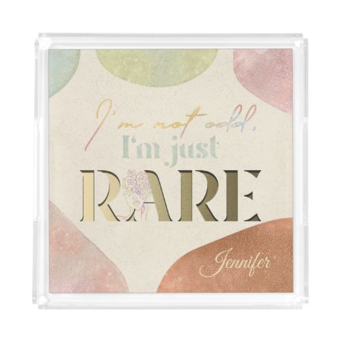 Rich Gleam Watercolor Abstract Quote Custom Name   Acrylic Tray