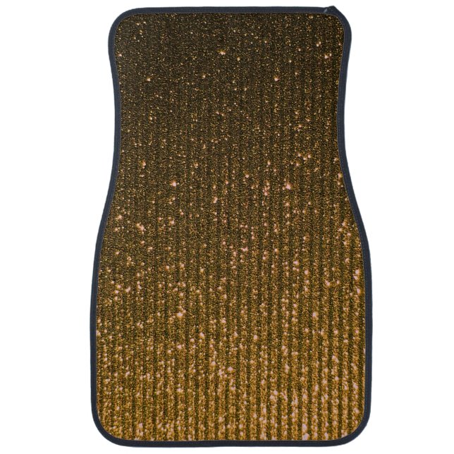 Rich Gold Amber Stripes Print Car Floor Mat (Front)